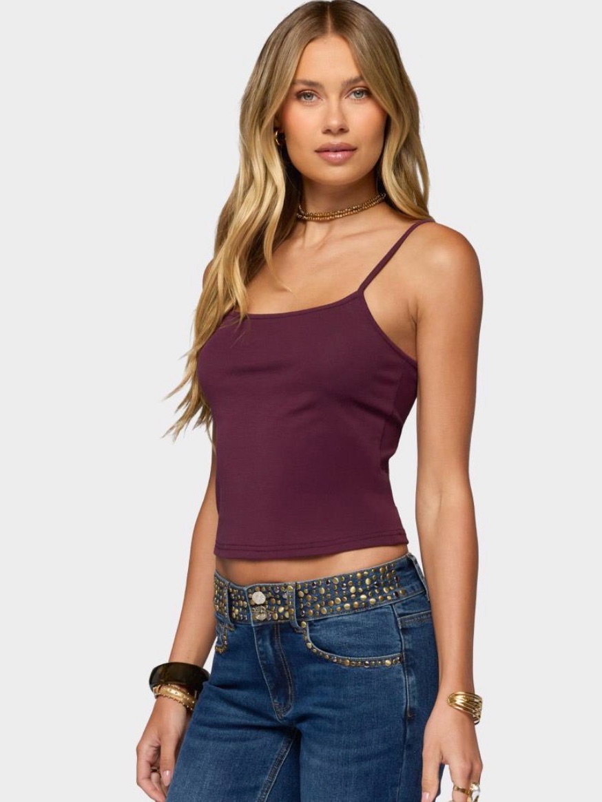 White Fox Boutique Burgundy Spaghetti Strap Camisole